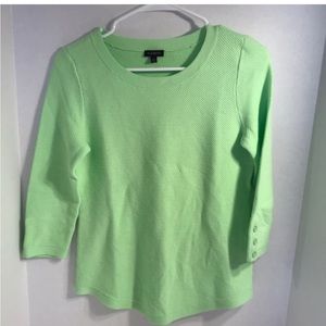 Talbots lime green 3/4 sleeve light weight sweater size SM
